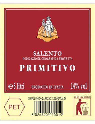 P.e.t. 5 Lt Vino Rosso Igp...