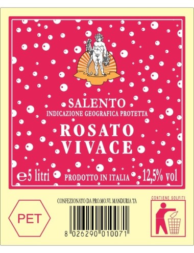 P.e.t. 5 Lt Vino Igp Sal....
